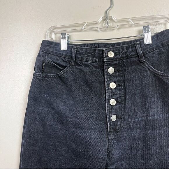 Vintage 90’s BONGO black denim jeans high waisted button fly Size 13 - Picture 2 of 8